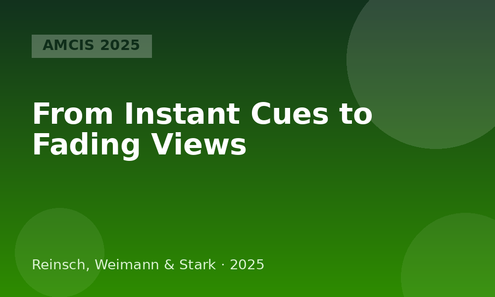 From Instant Cues to Fading Views